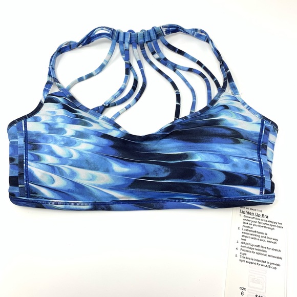 Lululemon lighten up bra MIMU black blue 8 NWT - Picture 2 of 4